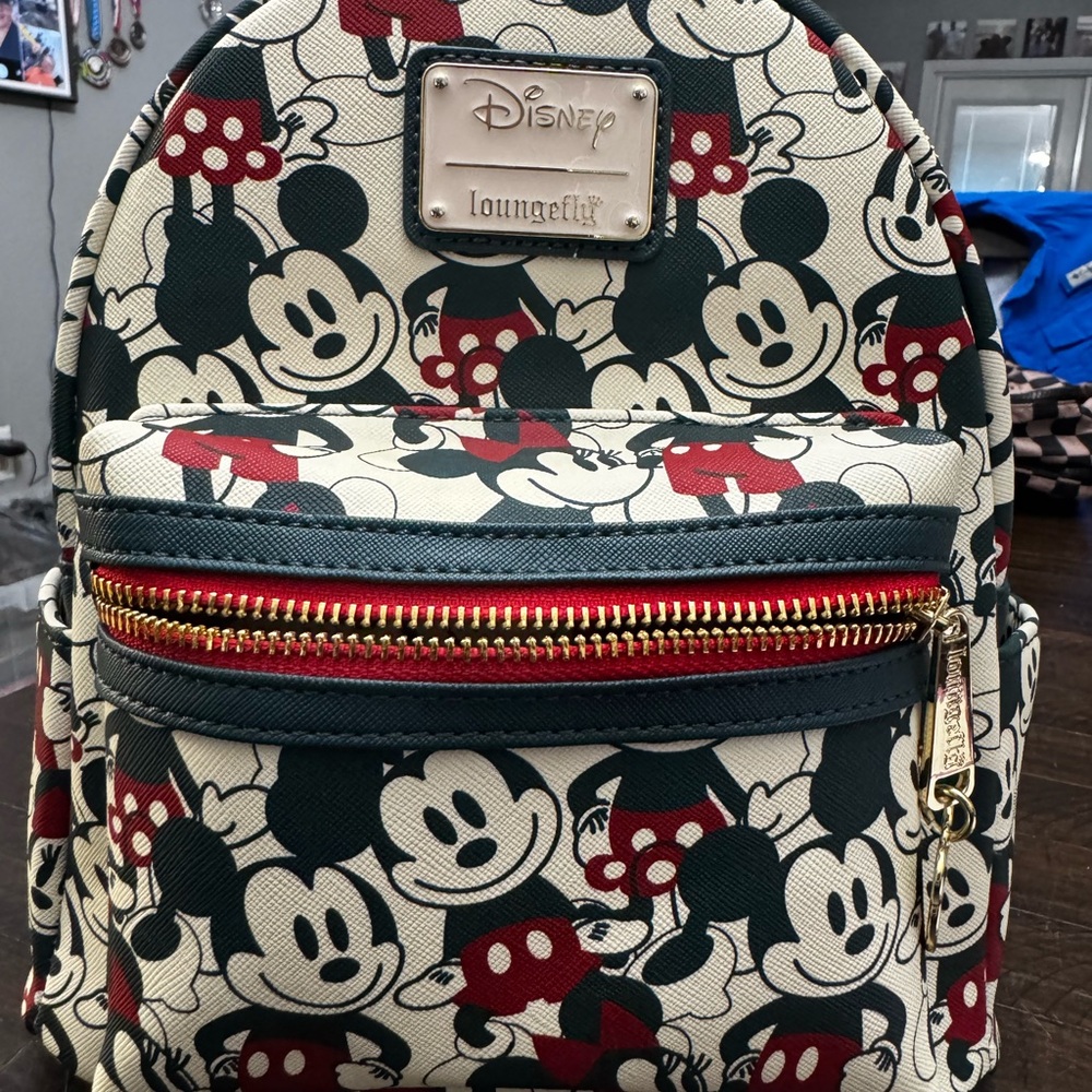 Loungefly Disney Mickey Mouse Backpack - Red, Black, Cream